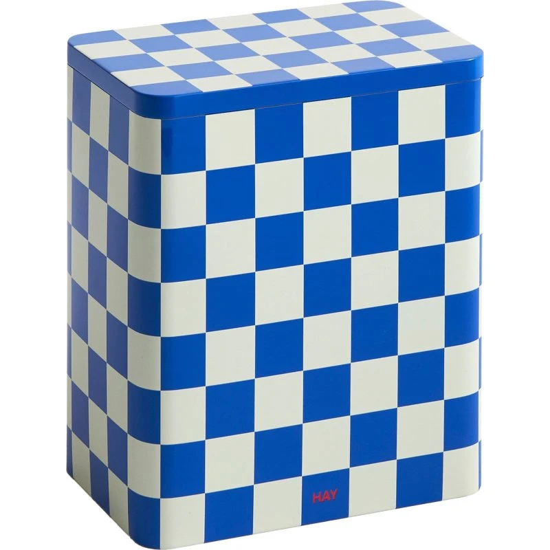 HAY Tin Container Large Blue/Off-white