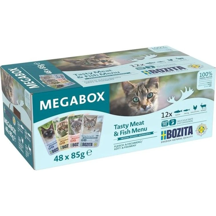 Bozita Vådfoder til kat Mega Box Mix - 48 x 85 g