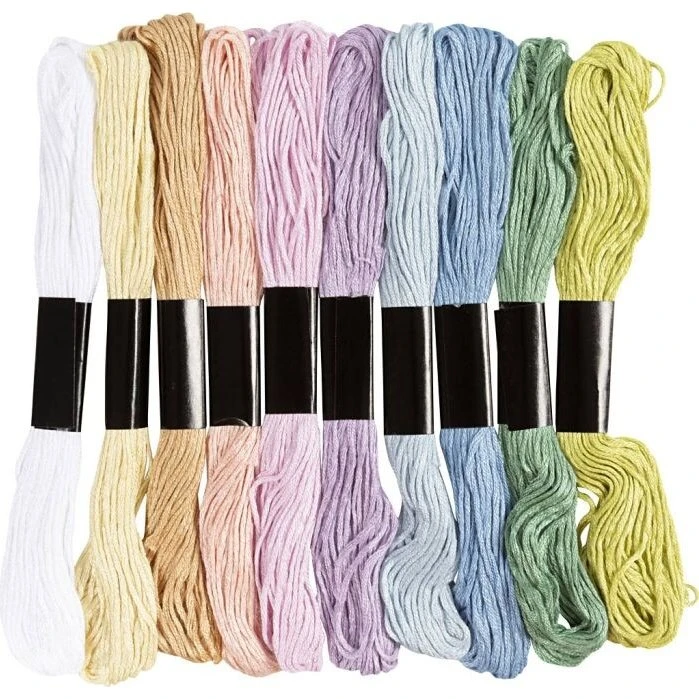 Creativ Broderigarn Pastelfarver 1mm - 10x8m