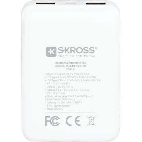 Reload 10 Powerbank 10.000 mAh trådløs Qi PD, 2xUSB-A 1xUSB-C