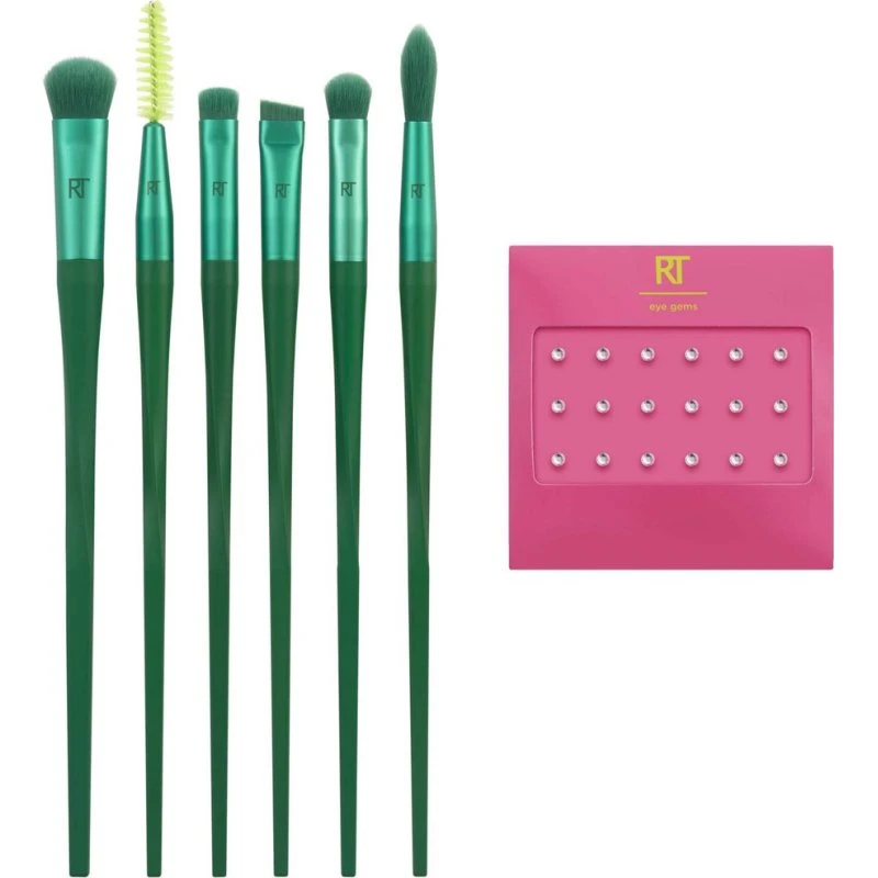 Real Techniques Nectar Pop So Jelly øjensæt – 6 børster + 18 Eye Gems