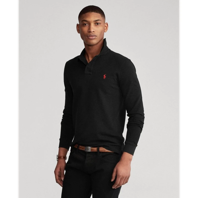 Ralph Lauren Slim Fit Langærmet Polo - Sort
