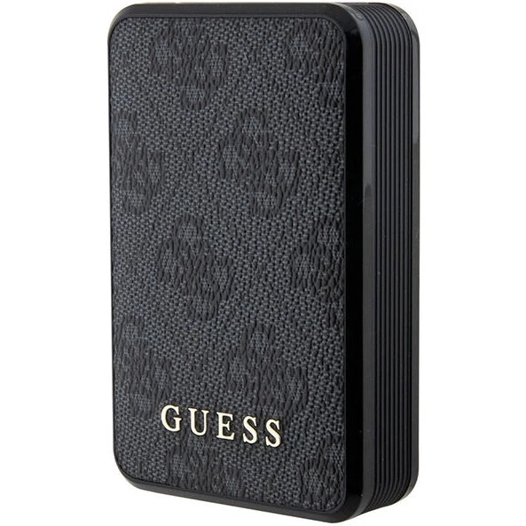 Guess Powerbank 18W 10000mAh 4G Leather Metal Logo – Sort