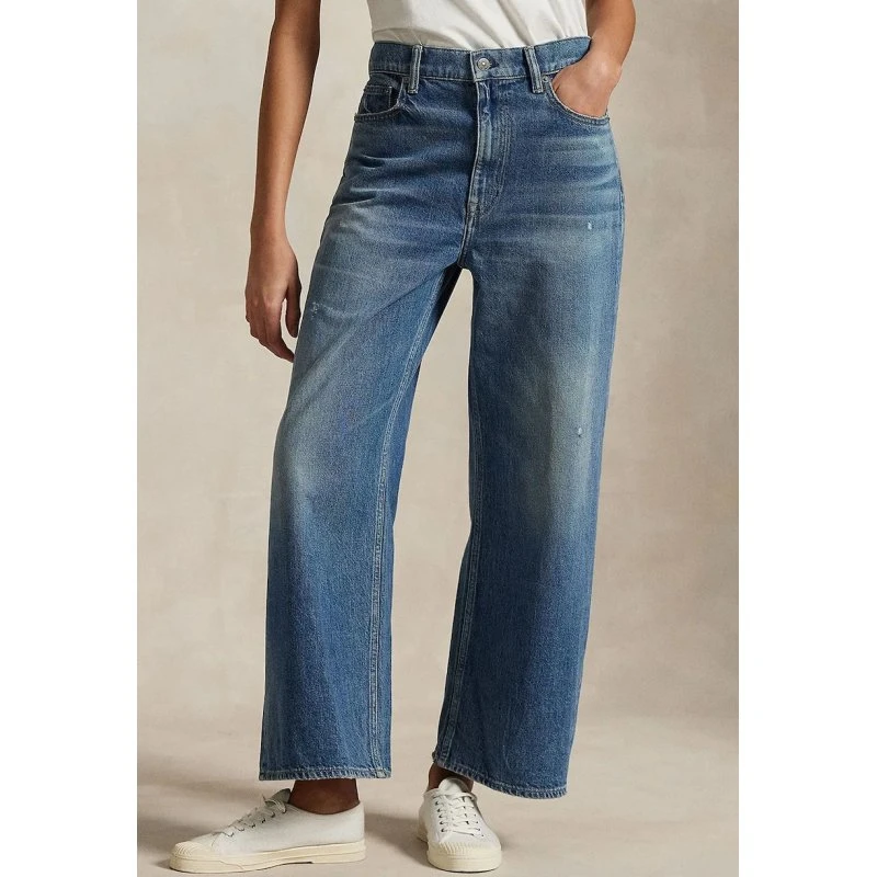 Polo Ralph Lauren High-Rise Wide-Leg Crop Jeans, Maceen Wash