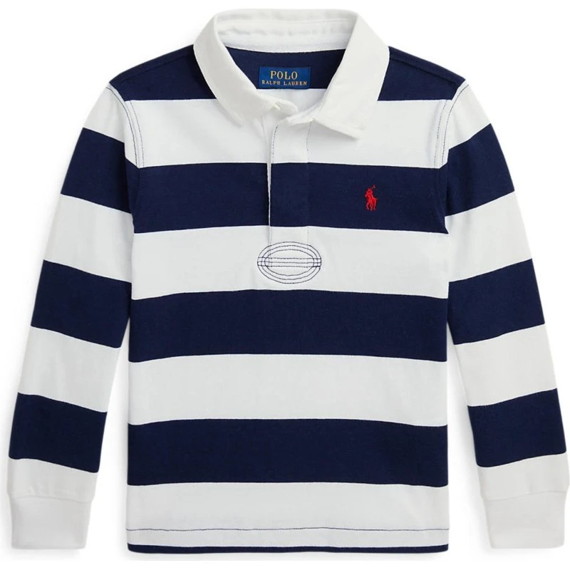 Polo Ralph Lauren Rugby Polo hvid/cruise navy, langærmet
