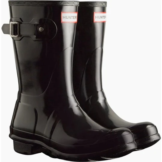 Hunter Original Short Gloss – Sort kort gummistøvle