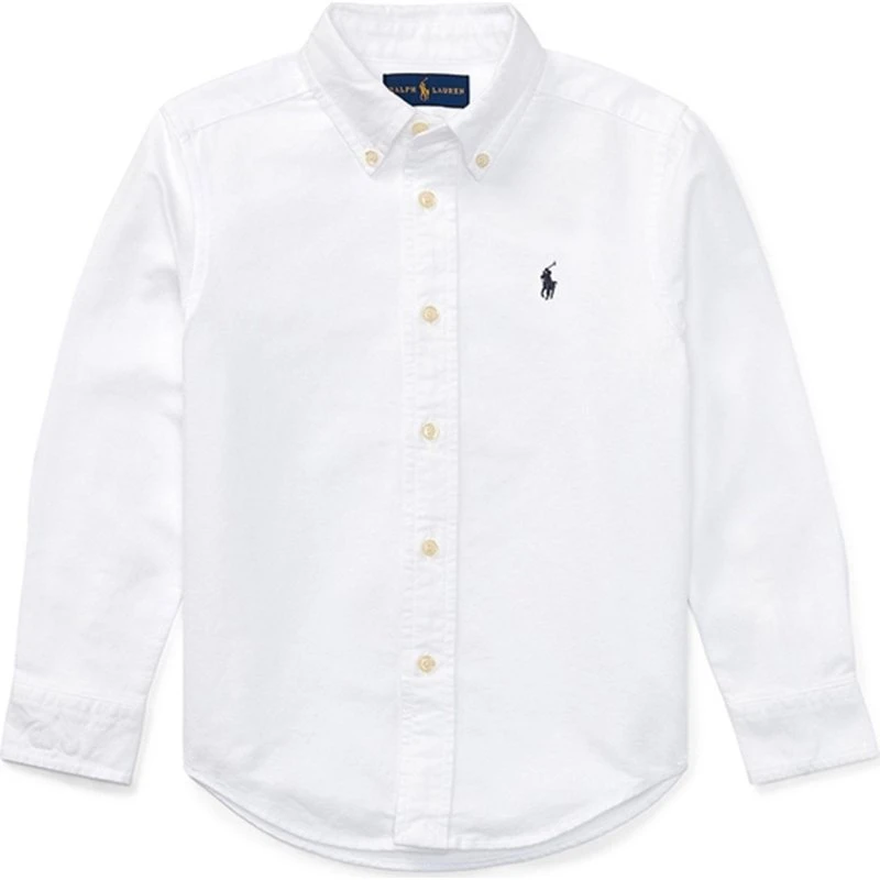 Polo Ralph Lauren Baby Langærmet Cotton Oxford Skjorte, Hvid