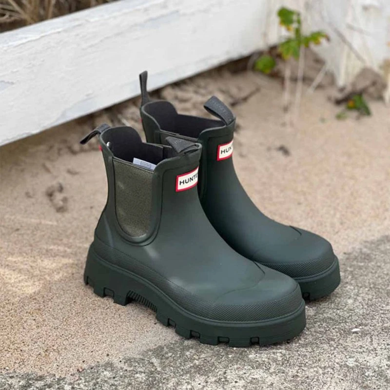 HUNTER Elastic Chelsea støvler Dark Olive