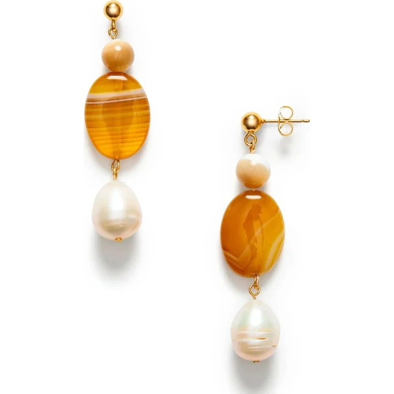 ANNI LU Desert Dreamer Butterscotch 18 kt. guldbelagte hængeøreringe