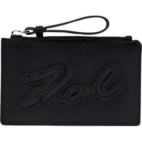 Karl Lagerfeld SQUARE FLAP ZIP CH GRAINY pung, sort