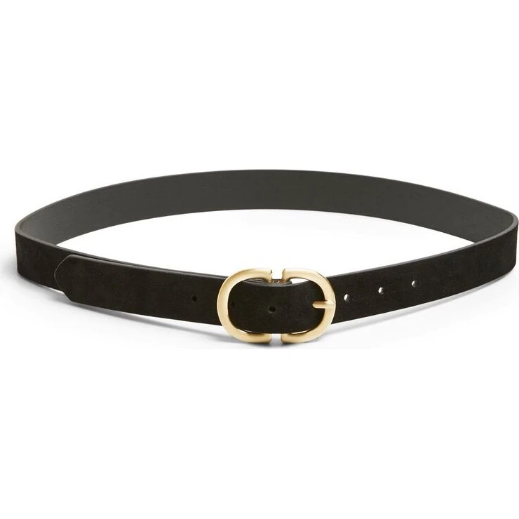 PIECES Suede ruskindsbælte 3 cm - Brun/Cognac