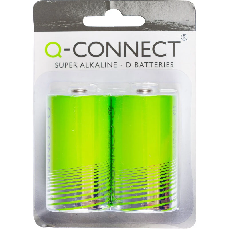 Q-connect Super Alkaline D-batterier 2 stk