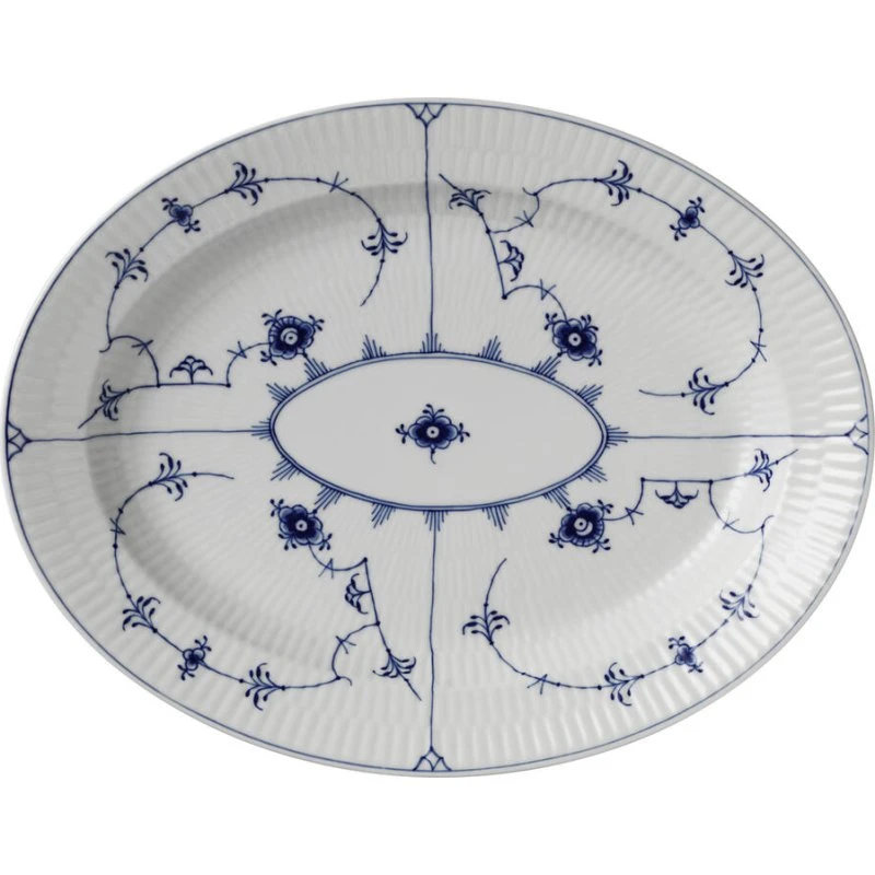 Royal Copenhagen Musselmalet Riflet fad, 30,5 cm