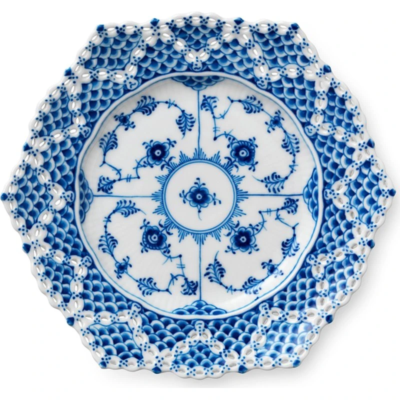 Royal Copenhagen Musselmalet Helblond tallerken 21 cm (1/1094)