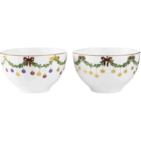 Royal Copenhagen Stjerne Riflet Jul skåle 30 cl, 2 stk.