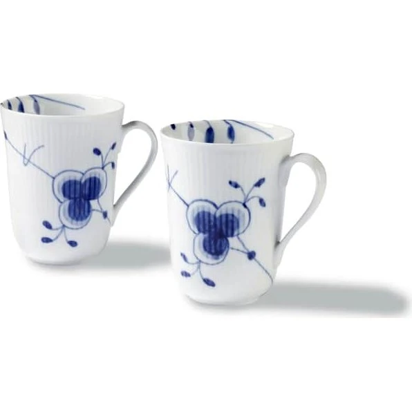 Royal Copenhagen Blå Mega Riflet krus 33 cl - 2 stk