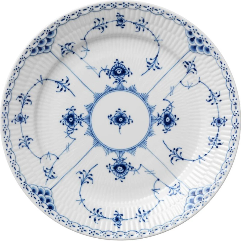 Royal Copenhagen Musselmalet Halvblonde tallerken 25 cm