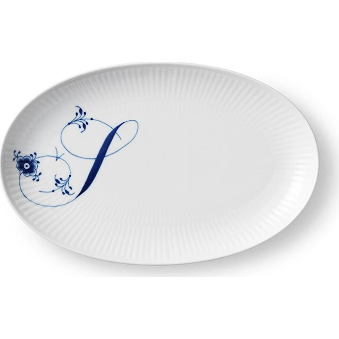 Royal Copenhagen Alfabet tallerken S, blå 23 cm