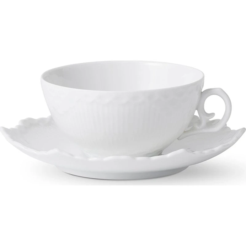 Hvid Helblonde kop med underkop, 22 cl