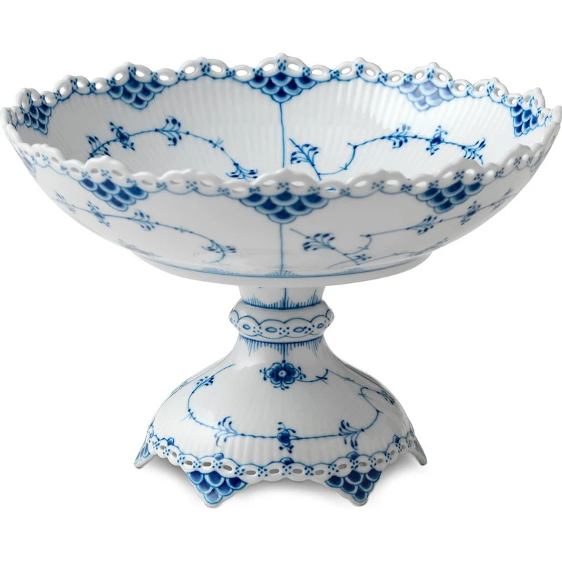 Royal Copenhagen Musselmalet Helblonde Skål på fod 140 cl