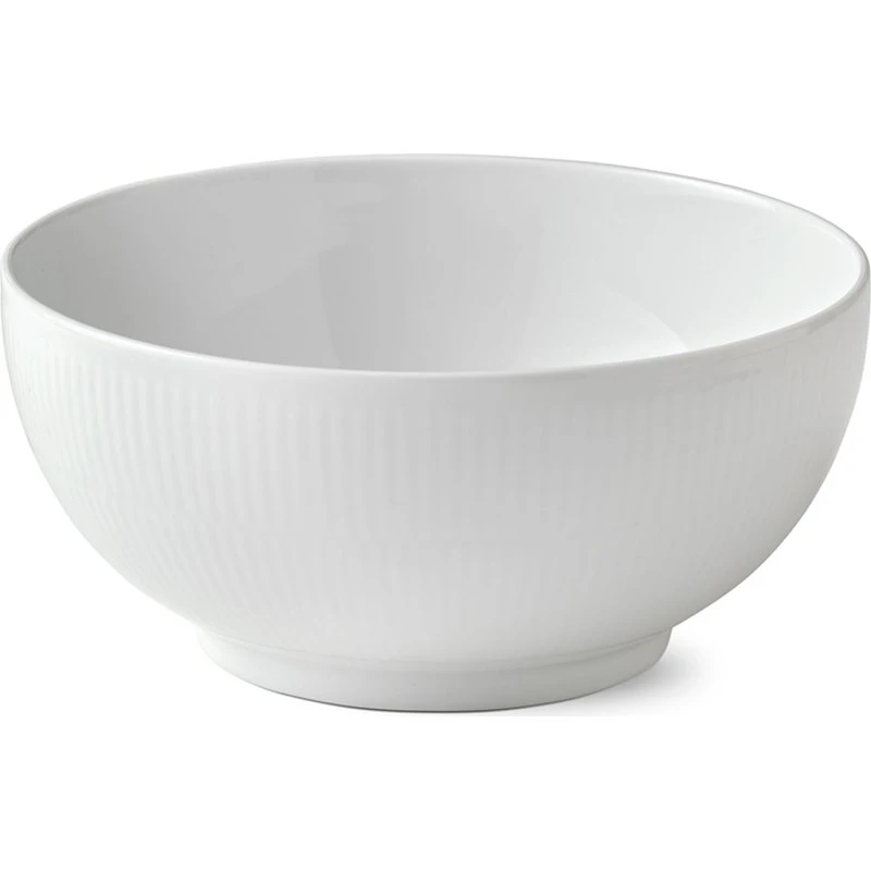 Royal Copenhagen Hvid Riflet skål 21 cm (180 cl)