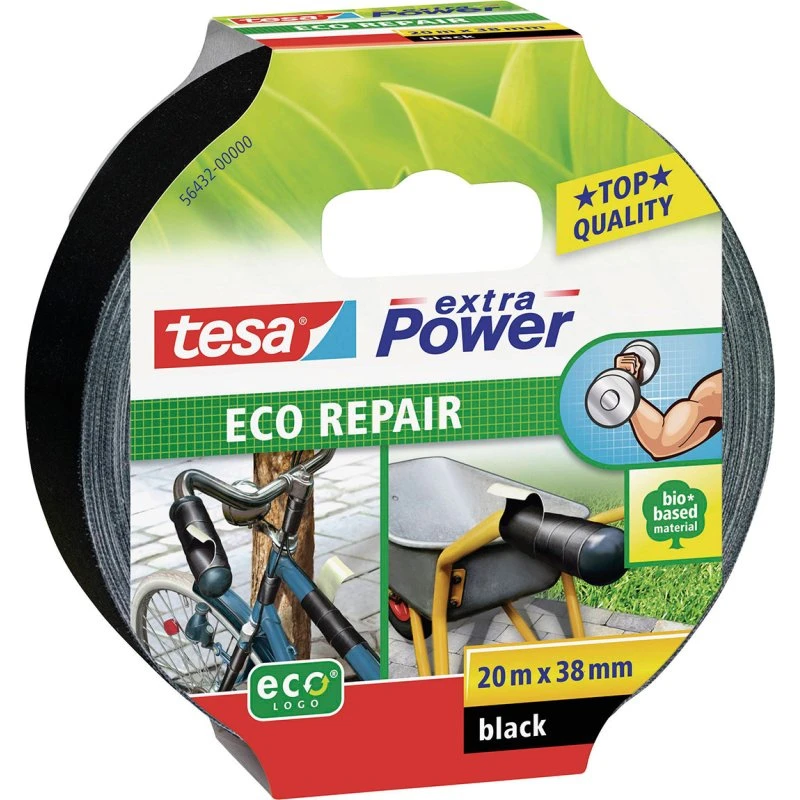 Tesa Extra Power Eco Repair Tape 20 m x 38 mm, sort