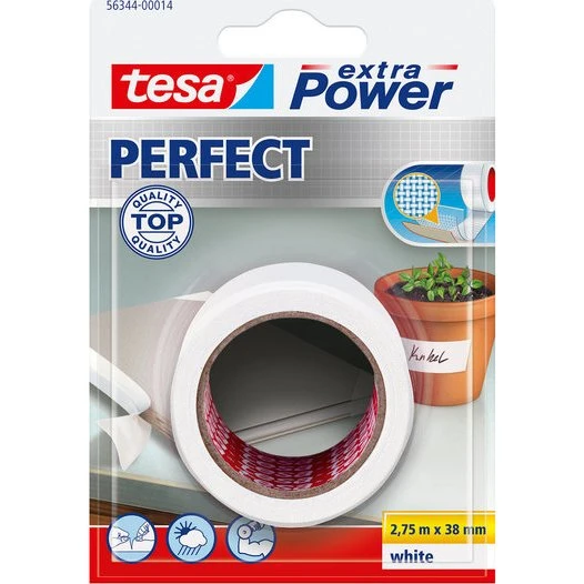 Tesa Extra Vævtape 38 mm Hvid, 2,75 m