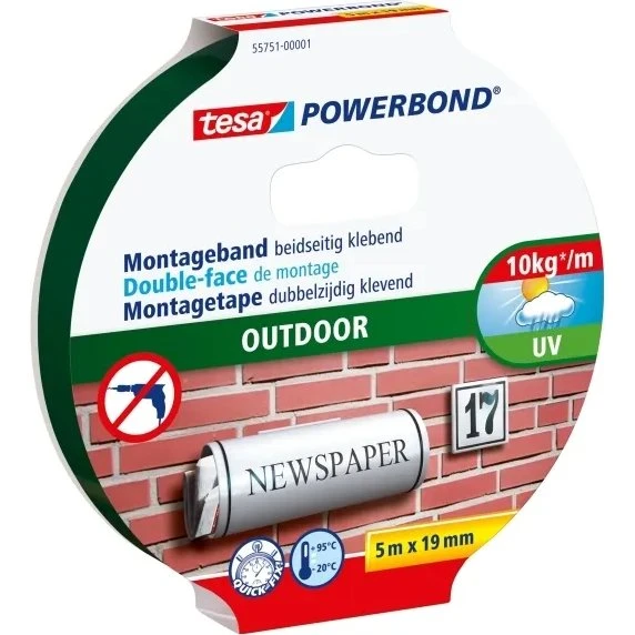 Tesa Powerbond Monteringstape 19mm x 5m (Udendørs)