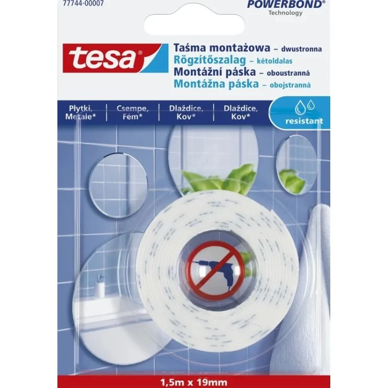 Tesa Powerbond Monteringstape 1,5 m x 19 mm (vandtæt)