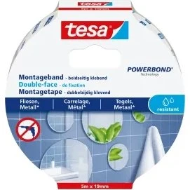 tesa TILES 77745 Powerbond montagebånd 5 m x 19 mm hvid