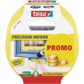 TESA PRECISION INDOOR malertape 2-pak 25 m x 25 mm gul