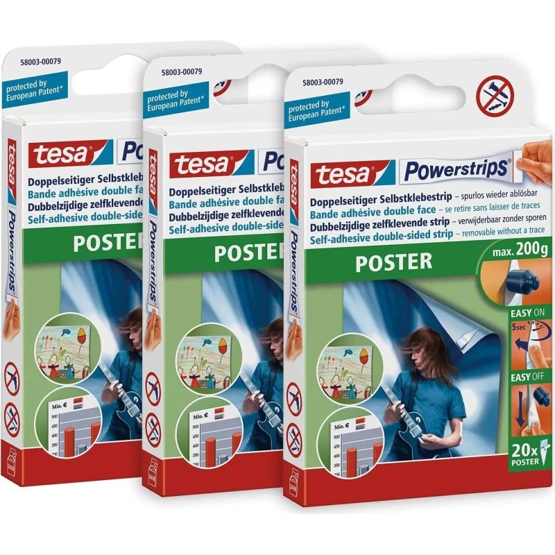 tesa Powerstrips Dobbeltklæbende (op til 200 g)