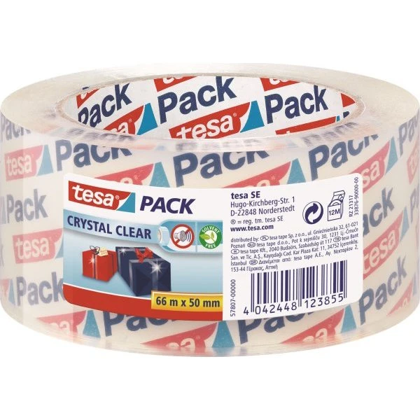 Tesa PACK pakketape 50 mm x 66 m - klar