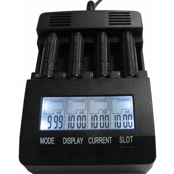 Japcell LCD-batterilader til 4x AA/AAA