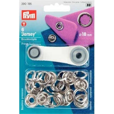 Prym Jersey trykknapper 18 mm, 6 stk. sølv