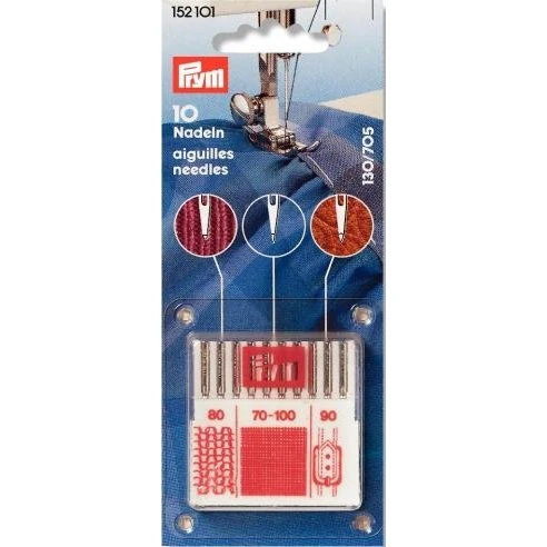 Prym universal lædernåle til symaskine - flad kolbe 70/100 (10 stk)
