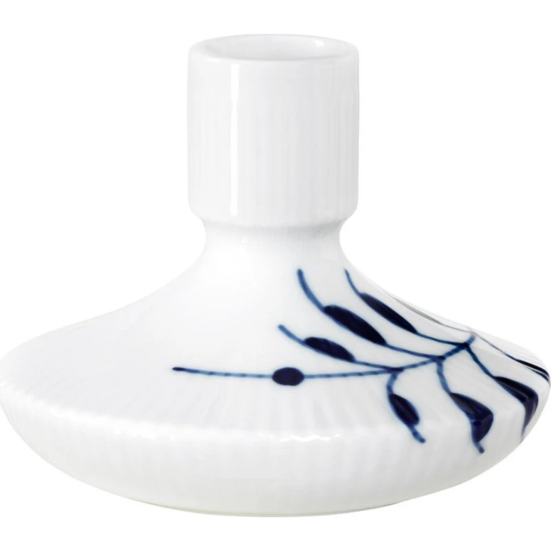 Royal Copenhagen Blå Mega Riflet lysestage 8 cm