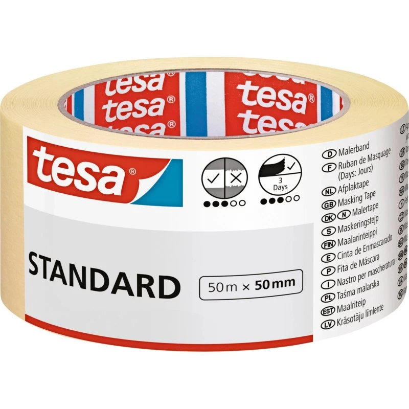 TESA Standard 5089 Malertape 50 mm x 50 m - lys gul