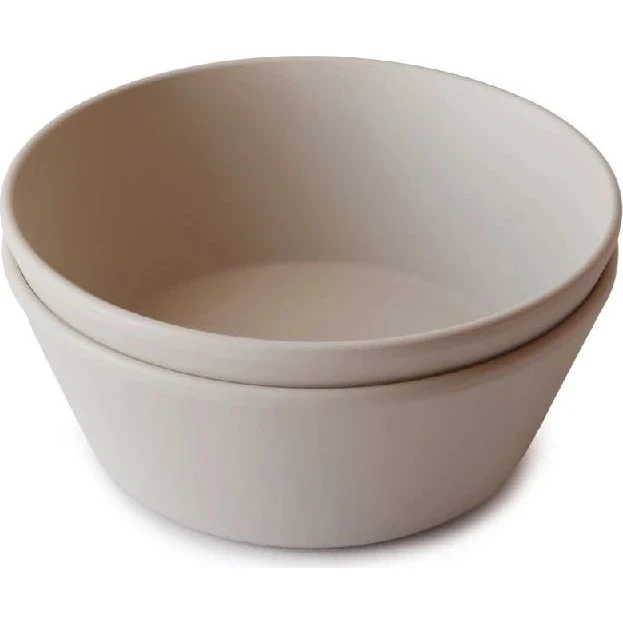 Mushie Runde Spisetallerkener 2-pak – Vanilla