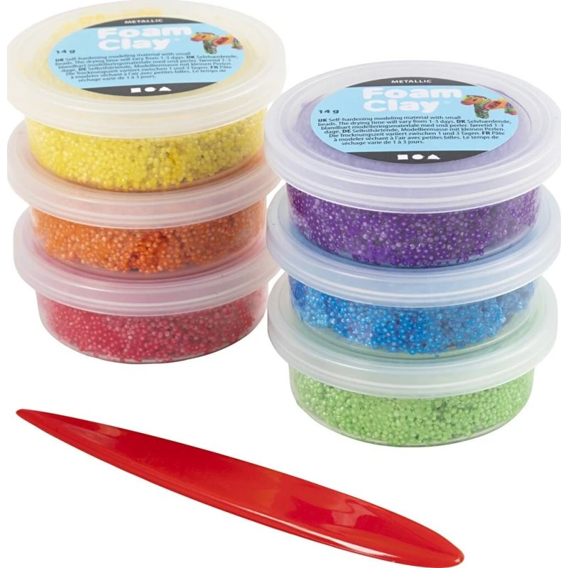 Creativ Company Foam Clay Metallic - 6x14g Stærke Farver