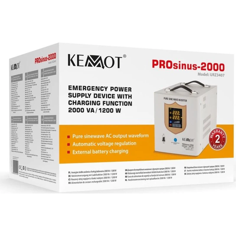 KEMOT PROsinus-2000 URZ3407 Nødstrømsforsyning 2000VA/1200W
