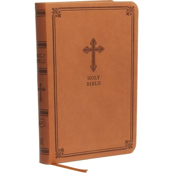 Thomas Nelson KJV Holy Bible Compact Thinline, Brown Leathersoft
