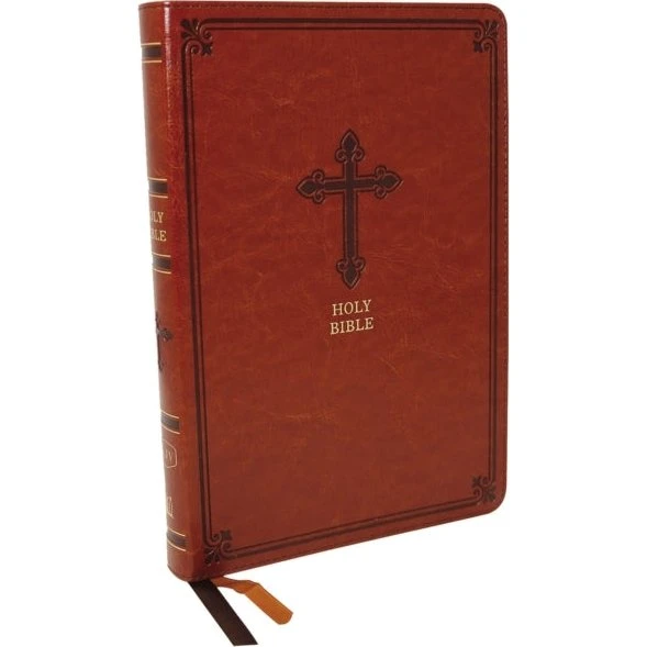 Thomas Nelson KJV Holy Bible: Thinline, Brown Leathersoft, Red Letter