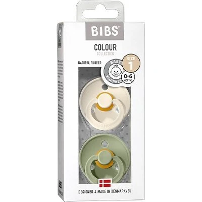 BIBS Colour 2-pak Rund Sut Str.1 (0-6 m) Naturgummi