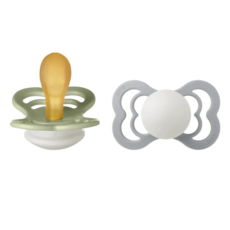 BIBS Supreme 2-pak Glow sut Str. 2 – Sage/Cloud