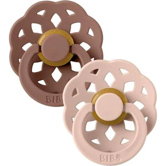 BIBS Boheme Rund Sut 2-pak Str. 1 - Naturgummi (Woodchuck/Blush)