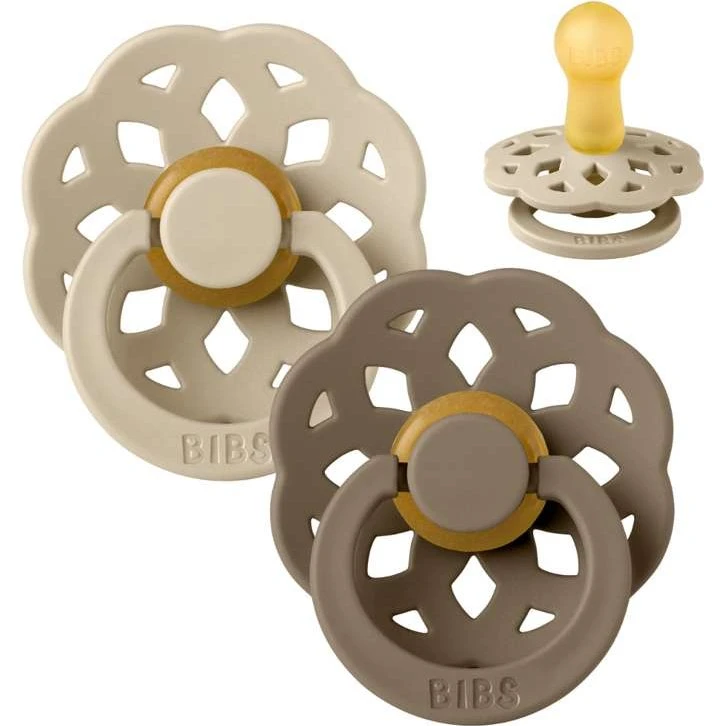 BIBS Boheme Rund Sut 2-pak Str. 2 – Vanilla/Dark Oak