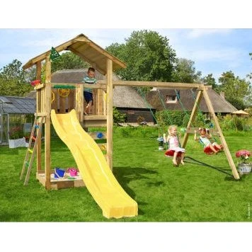 Jungle Gym Sierra 2.1 m legetårn med gul rutsjebane