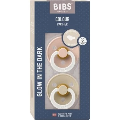 BIBS Colour Night Glow 2-pak – Anatomisk Str. 2 (6+ mdr.)