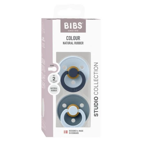 BIBS Studio Line Rund Sut 2-pak Str. 2 (6+ mdr) Naturgummi